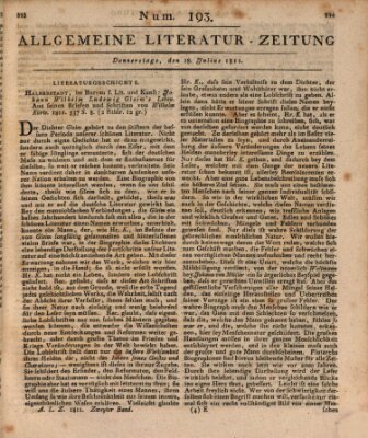 Allgemeine Literatur-Zeitung (Literarisches Zentralblatt für Deutschland) Donnerstag 18. Juli 1811