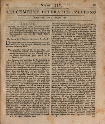 Allgemeine Literatur-Zeitung (Literarisches Zentralblatt für Deutschland) Mittwoch 7. August 1811