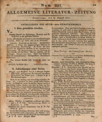 Allgemeine Literatur-Zeitung (Literarisches Zentralblatt für Deutschland) Donnerstag 15. August 1811