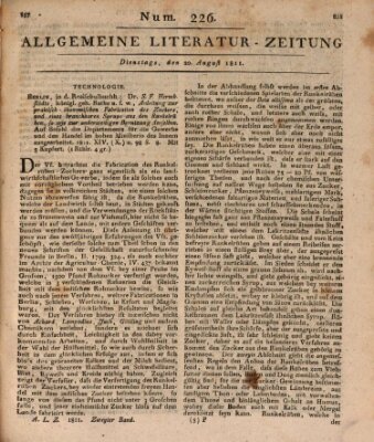 Allgemeine Literatur-Zeitung (Literarisches Zentralblatt für Deutschland) Dienstag 20. August 1811