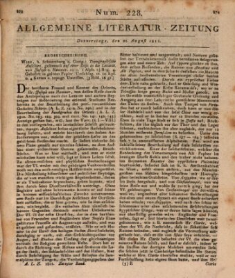 Allgemeine Literatur-Zeitung (Literarisches Zentralblatt für Deutschland) Donnerstag 22. August 1811