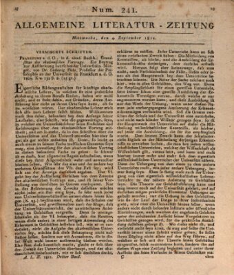 Allgemeine Literatur-Zeitung (Literarisches Zentralblatt für Deutschland) Mittwoch 4. September 1811