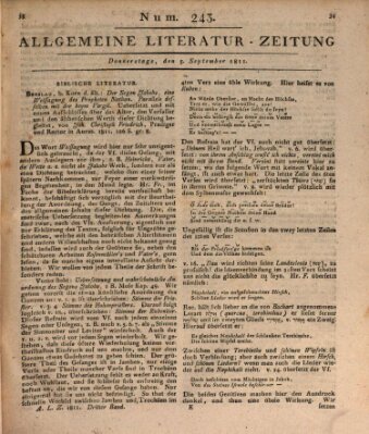 Allgemeine Literatur-Zeitung (Literarisches Zentralblatt für Deutschland) Donnerstag 5. September 1811