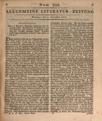 Allgemeine Literatur-Zeitung (Literarisches Zentralblatt für Deutschland) Montag 9. September 1811