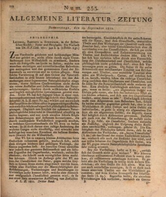 Allgemeine Literatur-Zeitung (Literarisches Zentralblatt für Deutschland) Donnerstag 19. September 1811