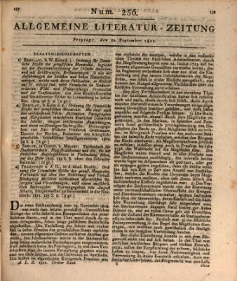 Allgemeine Literatur-Zeitung (Literarisches Zentralblatt für Deutschland) Freitag 20. September 1811