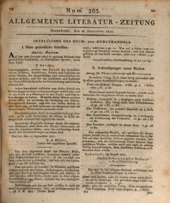 Allgemeine Literatur-Zeitung (Literarisches Zentralblatt für Deutschland) Samstag 28. September 1811