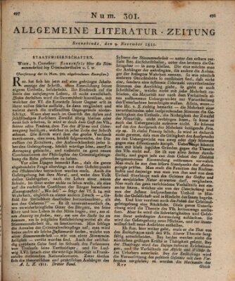 Allgemeine Literatur-Zeitung (Literarisches Zentralblatt für Deutschland) Samstag 9. November 1811