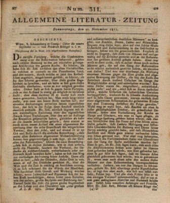 Allgemeine Literatur-Zeitung (Literarisches Zentralblatt für Deutschland) Donnerstag 21. November 1811