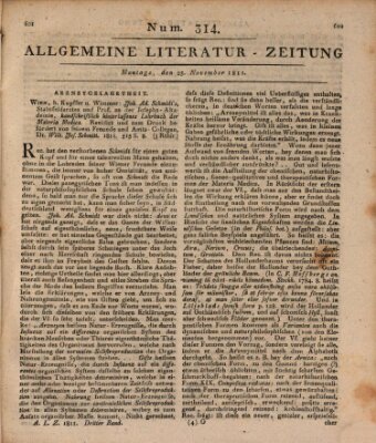 Allgemeine Literatur-Zeitung (Literarisches Zentralblatt für Deutschland) Montag 25. November 1811