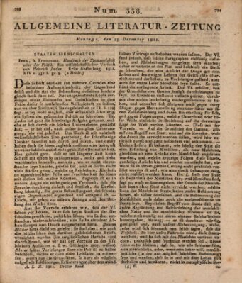 Allgemeine Literatur-Zeitung (Literarisches Zentralblatt für Deutschland) Montag 23. Dezember 1811