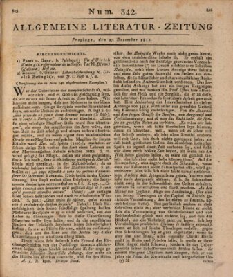 Allgemeine Literatur-Zeitung (Literarisches Zentralblatt für Deutschland) Freitag 27. Dezember 1811