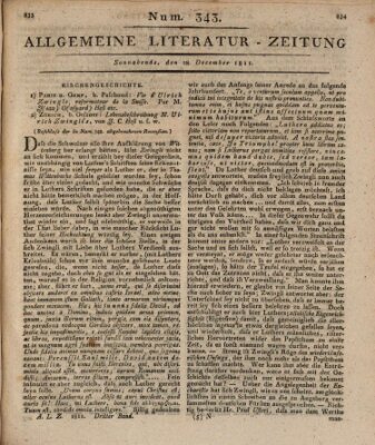 Allgemeine Literatur-Zeitung (Literarisches Zentralblatt für Deutschland) Samstag 28. Dezember 1811