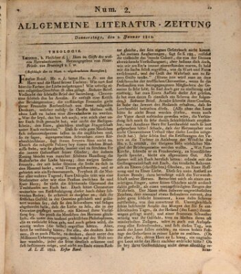 Allgemeine Literatur-Zeitung (Literarisches Zentralblatt für Deutschland) Donnerstag 2. Januar 1812