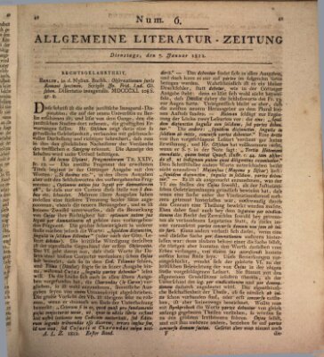 Allgemeine Literatur-Zeitung (Literarisches Zentralblatt für Deutschland) Dienstag 7. Januar 1812