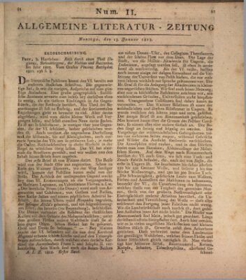 Allgemeine Literatur-Zeitung (Literarisches Zentralblatt für Deutschland) Montag 13. Januar 1812