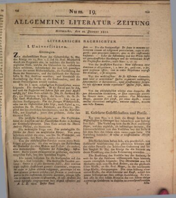 Allgemeine Literatur-Zeitung (Literarisches Zentralblatt für Deutschland) Mittwoch 22. Januar 1812