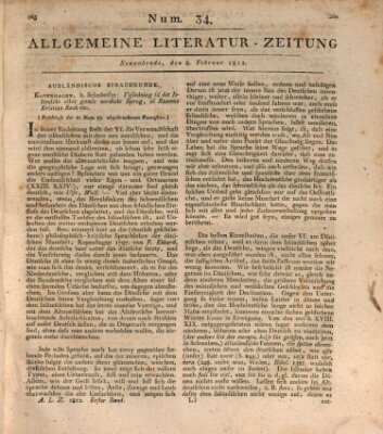 Allgemeine Literatur-Zeitung (Literarisches Zentralblatt für Deutschland) Samstag 8. Februar 1812