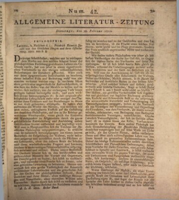 Allgemeine Literatur-Zeitung (Literarisches Zentralblatt für Deutschland) Dienstag 18. Februar 1812