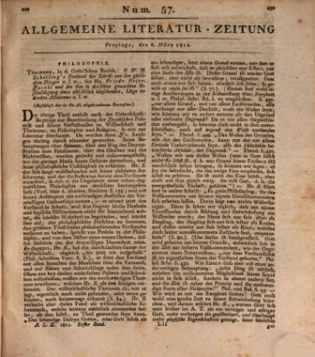 Allgemeine Literatur-Zeitung (Literarisches Zentralblatt für Deutschland) Freitag 6. März 1812