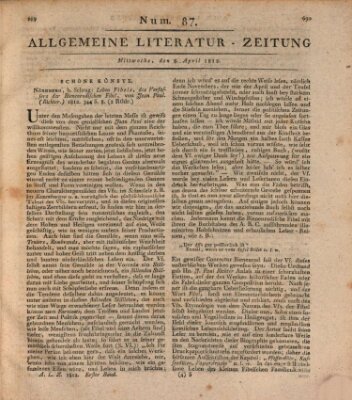 Allgemeine Literatur-Zeitung (Literarisches Zentralblatt für Deutschland) Mittwoch 8. April 1812