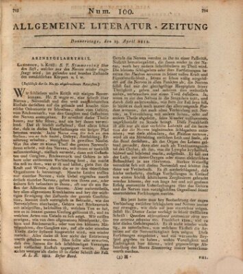 Allgemeine Literatur-Zeitung (Literarisches Zentralblatt für Deutschland) Donnerstag 23. April 1812