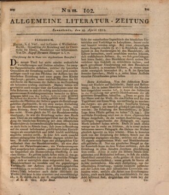 Allgemeine Literatur-Zeitung (Literarisches Zentralblatt für Deutschland) Samstag 25. April 1812