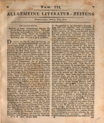 Allgemeine Literatur-Zeitung (Literarisches Zentralblatt für Deutschland) Donnerstag 14. Mai 1812