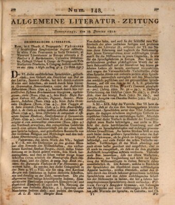 Allgemeine Literatur-Zeitung (Literarisches Zentralblatt für Deutschland) Donnerstag 18. Juni 1812