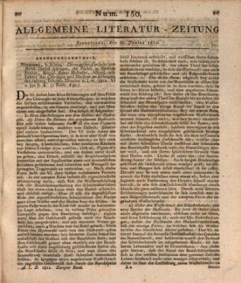 Allgemeine Literatur-Zeitung (Literarisches Zentralblatt für Deutschland) Samstag 20. Juni 1812