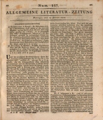 Allgemeine Literatur-Zeitung (Literarisches Zentralblatt für Deutschland) Montag 29. Juni 1812