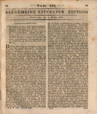 Allgemeine Literatur-Zeitung (Literarisches Zentralblatt für Deutschland) Samstag 11. Juli 1812