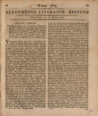 Allgemeine Literatur-Zeitung (Literarisches Zentralblatt für Deutschland) Donnerstag 16. Juli 1812