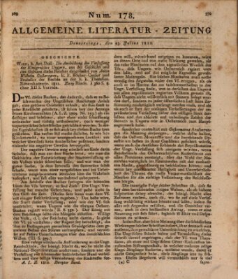 Allgemeine Literatur-Zeitung (Literarisches Zentralblatt für Deutschland) Donnerstag 23. Juli 1812