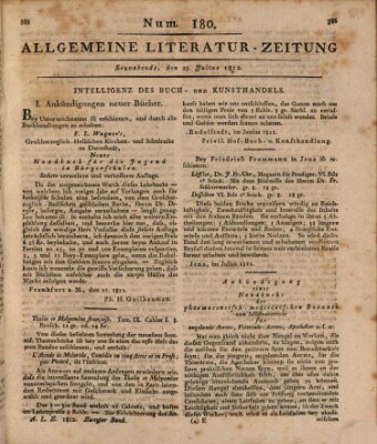 Allgemeine Literatur-Zeitung (Literarisches Zentralblatt für Deutschland) Samstag 25. Juli 1812