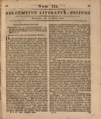 Allgemeine Literatur-Zeitung (Literarisches Zentralblatt für Deutschland) Dienstag 28. Juli 1812