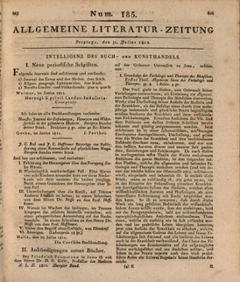 Allgemeine Literatur-Zeitung (Literarisches Zentralblatt für Deutschland) Freitag 31. Juli 1812