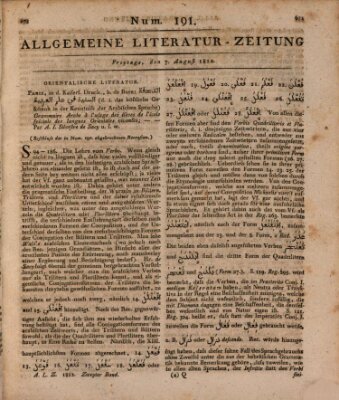 Allgemeine Literatur-Zeitung (Literarisches Zentralblatt für Deutschland) Freitag 7. August 1812