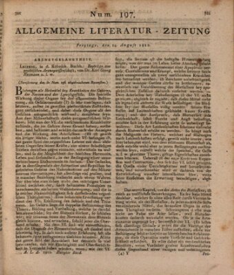 Allgemeine Literatur-Zeitung (Literarisches Zentralblatt für Deutschland) Freitag 14. August 1812