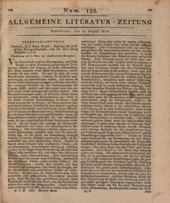 Allgemeine Literatur-Zeitung (Literarisches Zentralblatt für Deutschland) Samstag 15. August 1812