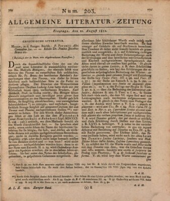 Allgemeine Literatur-Zeitung (Literarisches Zentralblatt für Deutschland) Freitag 21. August 1812