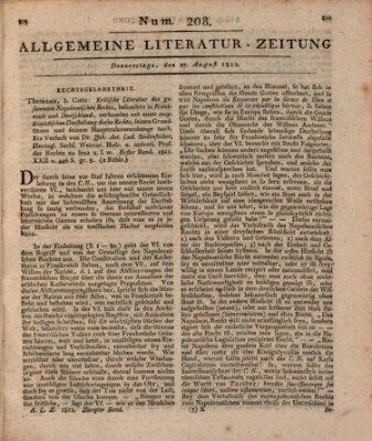 Allgemeine Literatur-Zeitung (Literarisches Zentralblatt für Deutschland) Donnerstag 27. August 1812