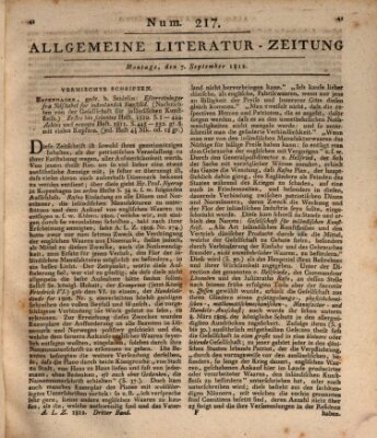 Allgemeine Literatur-Zeitung (Literarisches Zentralblatt für Deutschland) Montag 7. September 1812