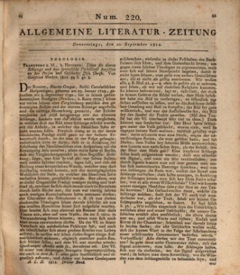 Allgemeine Literatur-Zeitung (Literarisches Zentralblatt für Deutschland) Donnerstag 10. September 1812