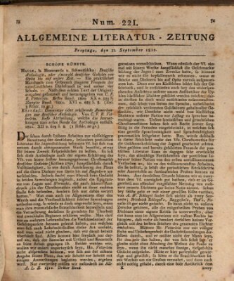 Allgemeine Literatur-Zeitung (Literarisches Zentralblatt für Deutschland) Freitag 11. September 1812