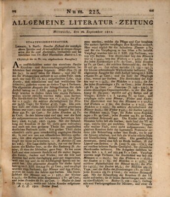 Allgemeine Literatur-Zeitung (Literarisches Zentralblatt für Deutschland) Mittwoch 16. September 1812