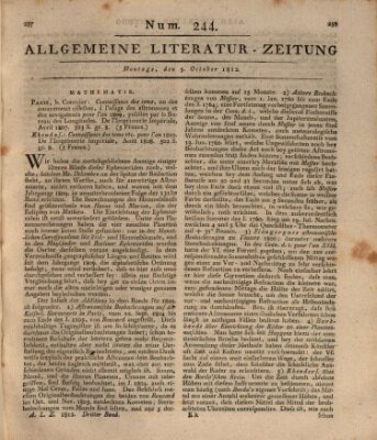 Allgemeine Literatur-Zeitung (Literarisches Zentralblatt für Deutschland) Montag 5. Oktober 1812