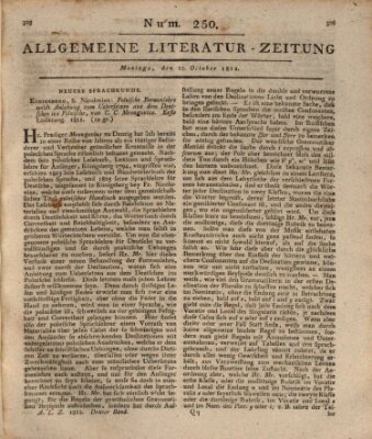 Allgemeine Literatur-Zeitung (Literarisches Zentralblatt für Deutschland) Montag 12. Oktober 1812