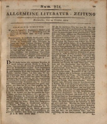 Allgemeine Literatur-Zeitung (Literarisches Zentralblatt für Deutschland) Mittwoch 14. Oktober 1812