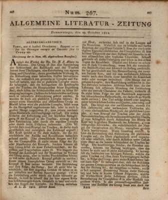 Allgemeine Literatur-Zeitung (Literarisches Zentralblatt für Deutschland) Donnerstag 29. Oktober 1812